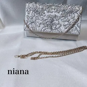 niana 펄 & 비즈 자수 파티 클러치 백 핸드 숄더