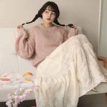 muguet shaggy tiered skirt 뮬게 스커트 샤기