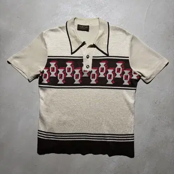 70s- Paulo Conti S/S 피케 셔츠 로커빌리 빈티지