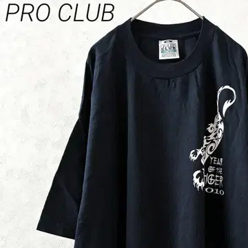 PRO CLUB 티셔츠 반팔 백 프린트 호랑이 2XL 빅 사이즈
