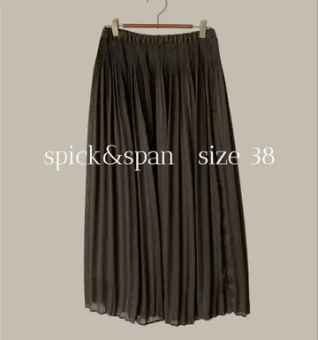 spick&span 브라운 플리츠 롱 스커트 봄/여름 베이 크루즈