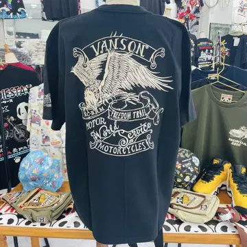 (4) VANSON 블랙 티셔츠 이글 디자인