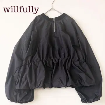 willfully (윌프리) 벌룬 드로우 스트링 탑 블랙