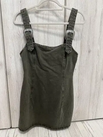 자라 데님 원피스 올리브 그린 살로펫 M