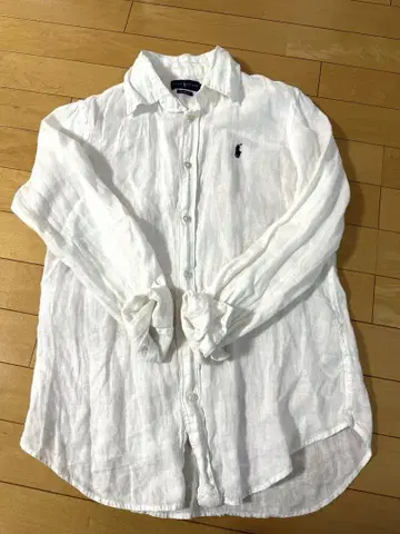 Ralph Lauren 화이트 린넨 셔츠 긴팔 S 사이즈