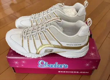 Skechers 화이트/골드 스니커즈 스케쳐스
