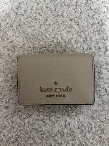 kate spade 3단 폴더형 지갑 베이지/블랙