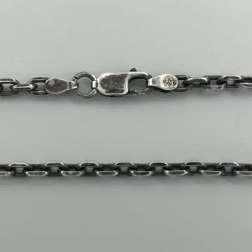 실버 925 4면 컷 팥 체인 3mm 50cm 훈연 얇은 각형