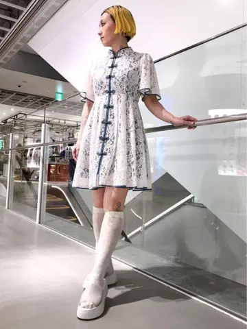 파메오 포즈 마카오 레이스 미니 드레스 원피스 차이나