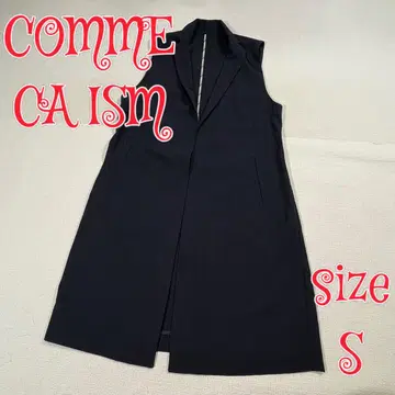 COMME CA ISM 롱 베스트 베스트 네이비 S 컴시즘