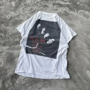 80년대 R.E.M. 밴드 티셔츠 밴 티 투어 티 빈티지 구제 의류
