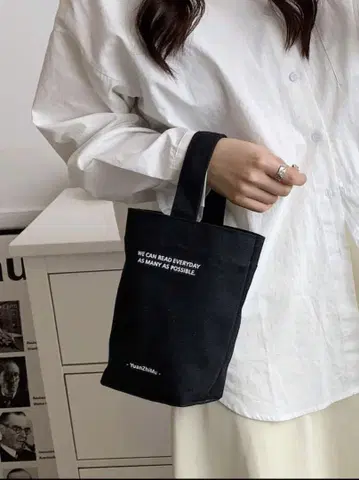 블랙 캔버스 에코백