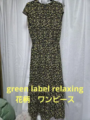 green label relaxing 반팔 꽃무늬 원피스 맥시 길이