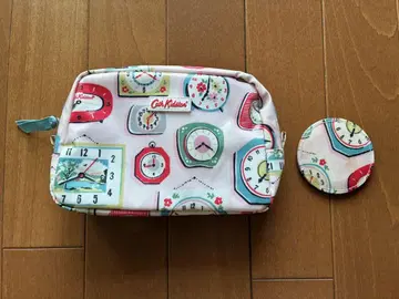 Cath Kidston 시계 패턴 파우치와 거울 세트