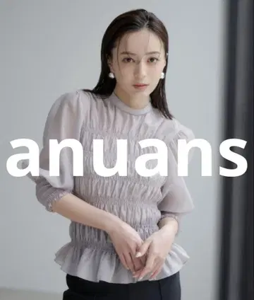 미사용 새상품 anuans 7부 소매 블라우스 FREE 라벤더 여성용