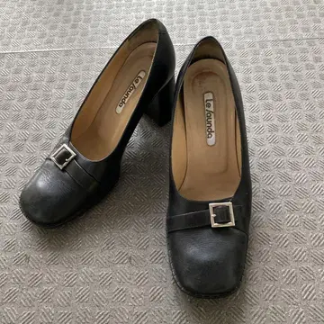 Le Loundo 블랙 힐 신발 천연 가죽