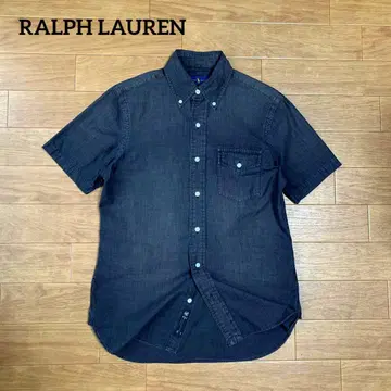 RALPH LAUREN 랄프 로렌 블랙 샴브레이 BD 반팔 셔츠