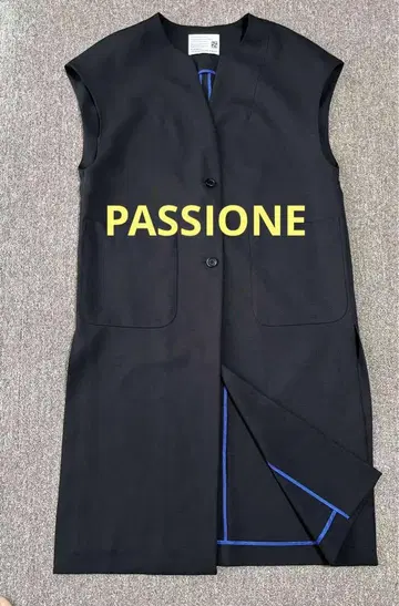 PASSIONE 블랙 빅 포켓 롱 베스트