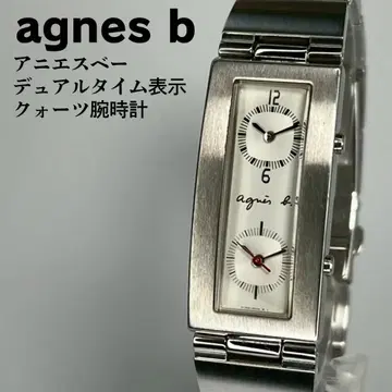 Agnes b 애니에스 베 듀얼 타임 쿼츠 손목시계 정품 블레스 포함