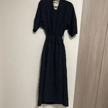 블랙 반팔 롱 원피스