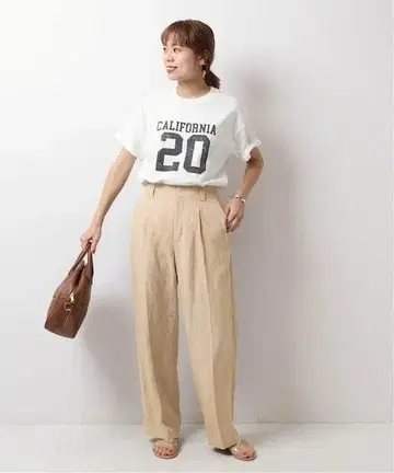 Spick and Span 비슬린넨 턱 스트레이트 팬츠