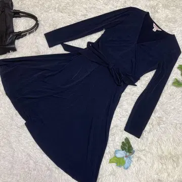 컨디션 최상 브룩스브라더스 무릎 기장 원피스 네이비 벨트 A 라인 XS