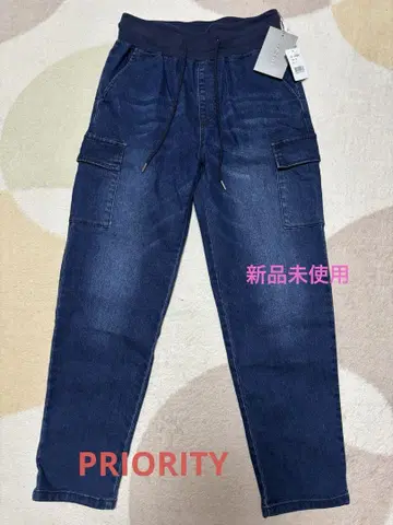 PRIORITY 프라이오리티 스트레치 데님 릴랙스 카고