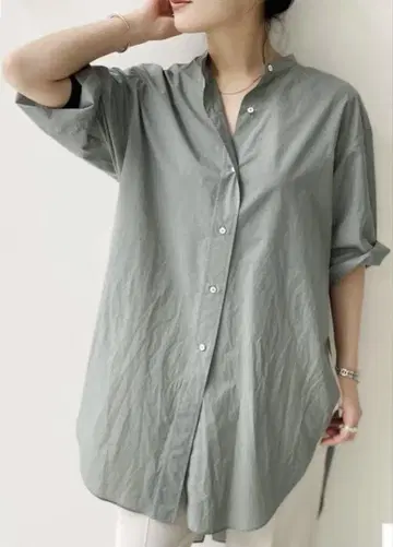 HAVEL studio N/C Back Slit Shirt 카키 프리