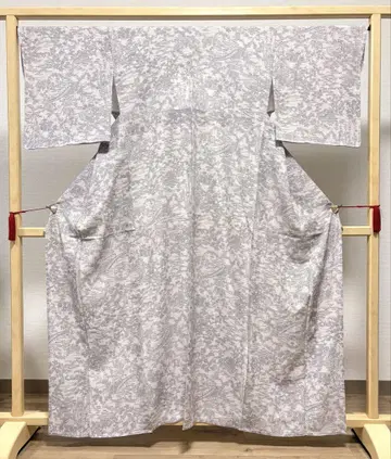 여름 아이템 풍경 무늬 연한 복숭아색 순수 실크 얇은 명주 코몬 기모노