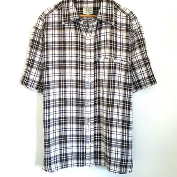 LLBean 엘엘빈 체크 반팔 셔츠 셔츠 체크 셔츠 브라운