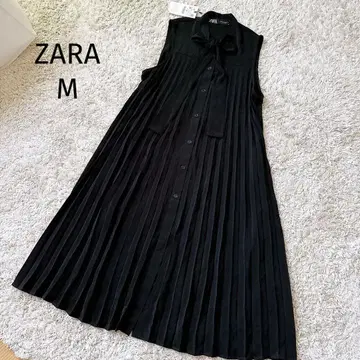 ZARA 자라 슬리브리스 플리츠 원피스 블랙 M