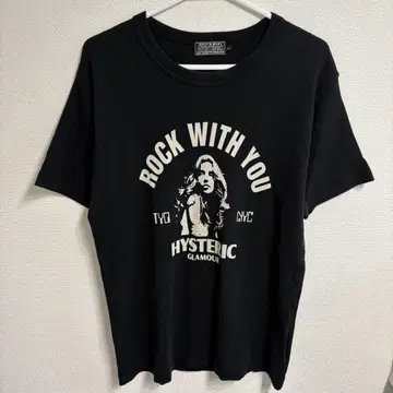 히스테릭 글래머 ROCK WITH YOU 블랙 티셔츠