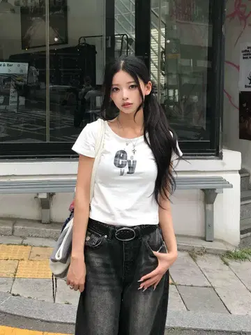 emmy 로고 미니 티셔츠 화이트