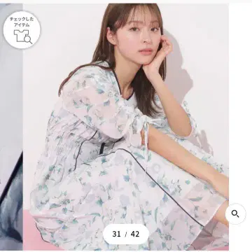JILL by JILL STUART 플라워 프린트 바이컬러 원피스