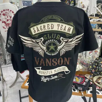 (7) VANSON 블랙 티셔츠 커스텀 디자인