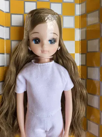리카짱 인형 화이트 의류 브라운 헤어