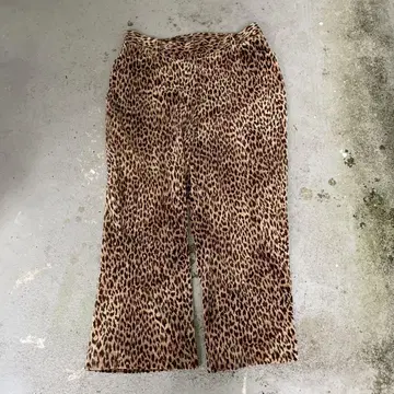 구제 의류 표범 무늬 벨로아 팬츠