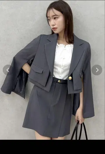 dazzlin 셋업 레이어드 숏 자켓