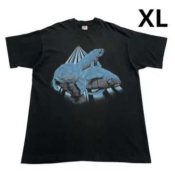 90s USA제 매너티 티셔츠 XL 블랙 양면 프린트 코튼 듀왈링