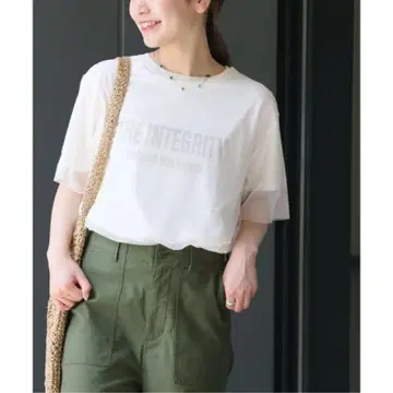 저널 스탠다드 레리움 얇은 명주 레이어드 하프 슬리브 티셔츠