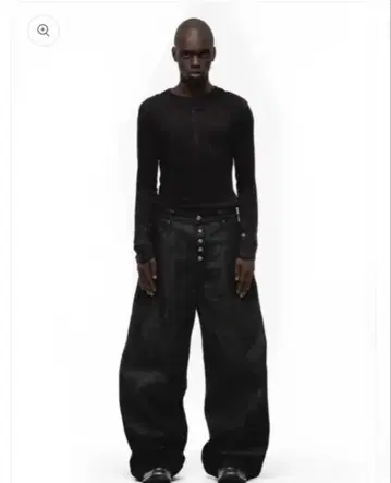 RAW DENIM JAPANESE 블랙 울트라 와이드 팬츠