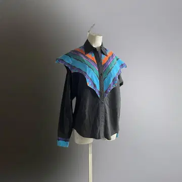 .USA 80s 빈티지 웨스턴 셔츠 미국 블라우스 변형 레어