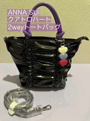안나수이 콰트로 하트 2way 토트백 블랙 [ANNA SUI]