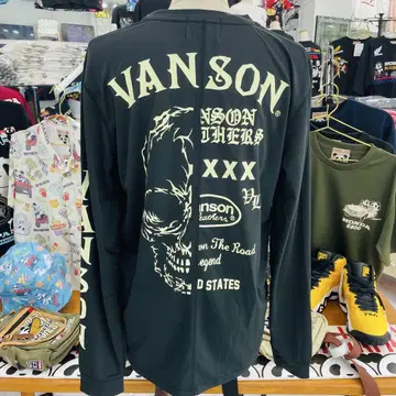 (9) VANSON 스컬 프린트 롱 슬리브 셔츠
