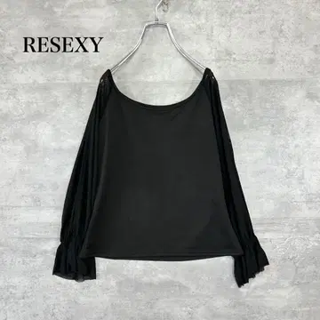RESEXXY 리젝시 시어 튤 오프숄더 상의 블랙