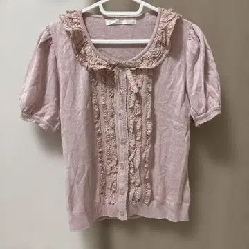 PINK HOUSE 프릴이 달린 핑크 가디건