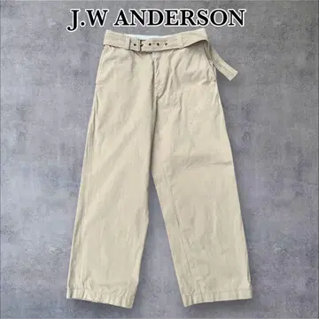 J.W 앤더슨 벨트 장식 면 소재 트라우저