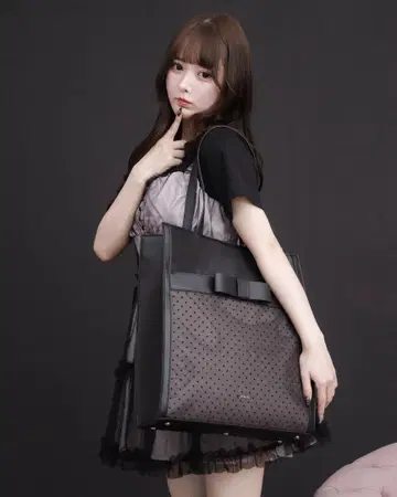 미사용 새상품 pium 프론트 리본 멀티 토트백 덕질