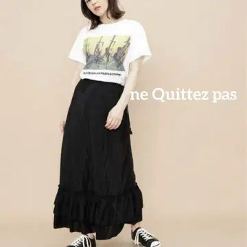 ne Quittez pas 누키테파 레이온 도비 스커트 2단 프릴