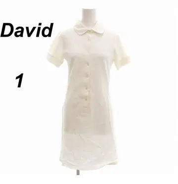 미사용 새상품 다비데 David 폴로 원피스 반팔 무릎 기장 1 화이트